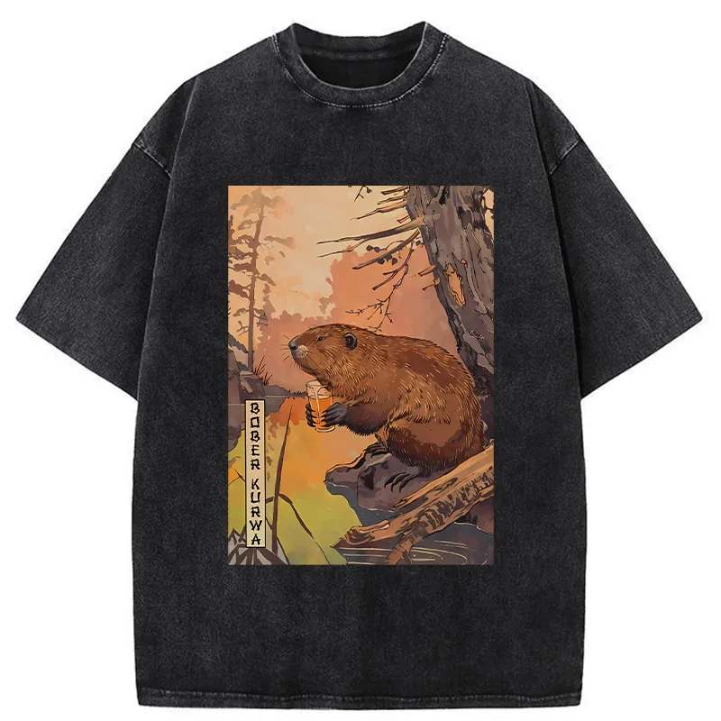 Tokyo-Tiger Beaver By The River Washed T-Shirt