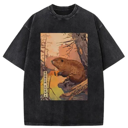 Tokyo-Tiger Beaver By The River Washed T-Shirt