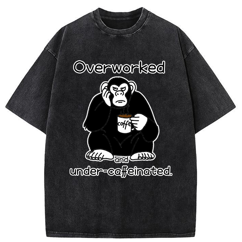 Tokyo-Tiger Overworked And Under-caffeinated Washed T-Shirt