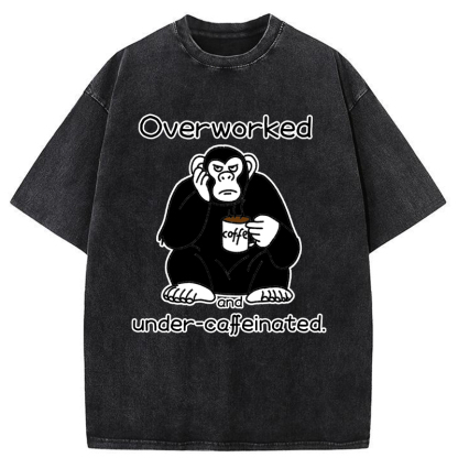 Tokyo-Tiger Overworked And Under-caffeinated Washed T-Shirt