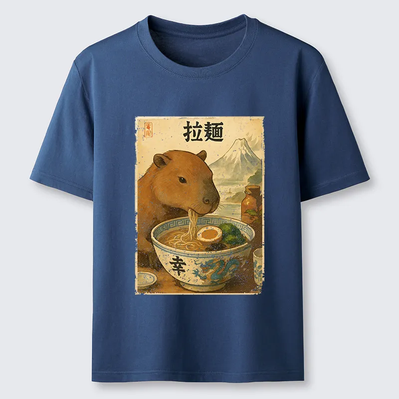 Tokyo-Tiger Capybara Eating Japan Ramen Classic T-Shirt