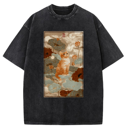 Tokyo-Tiger Lotus Pond Serenity Washed T-Shirt