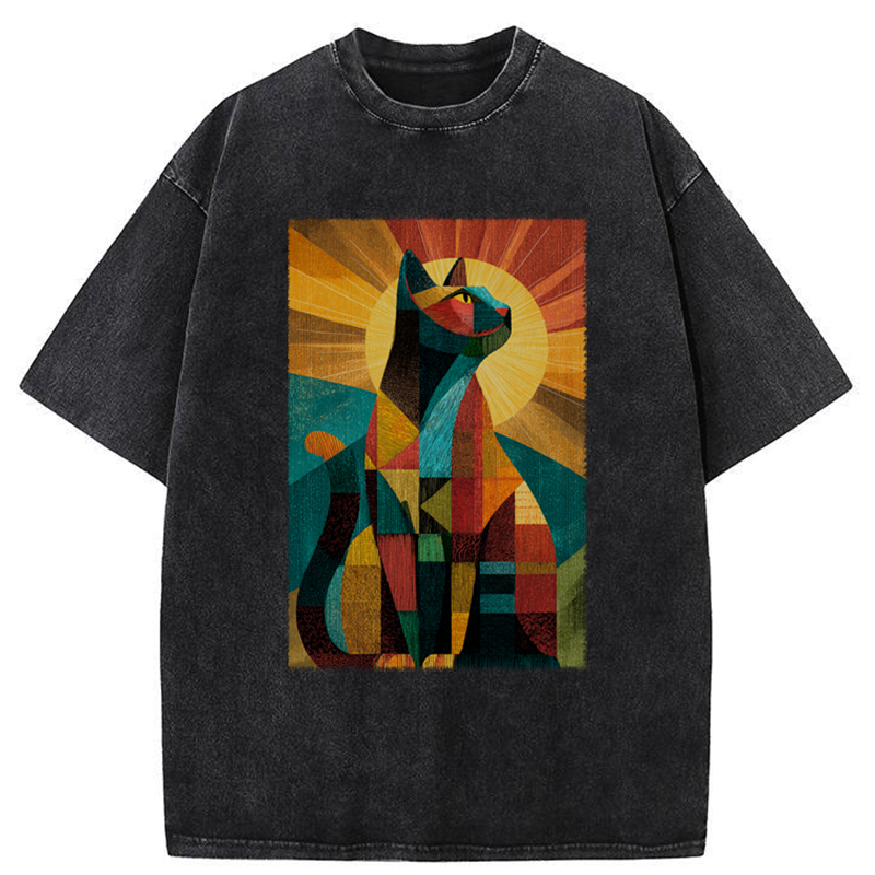 Tokyo-Tiger Halo Cat Washed T-Shirt