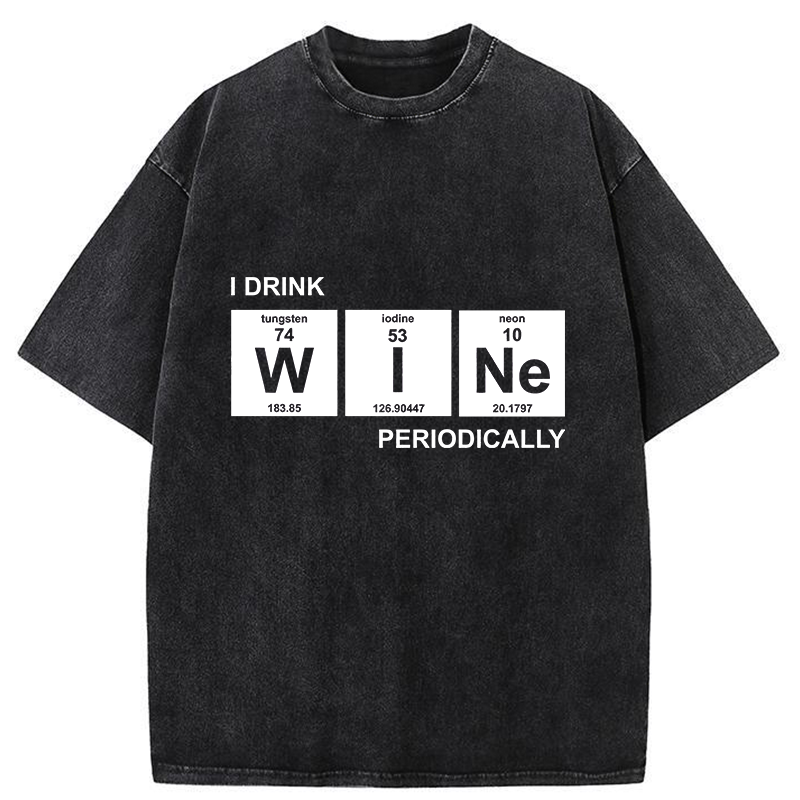 Tokyo-Tiger Periodic Table Of Alcoholic Beverages Washed T-Shirt