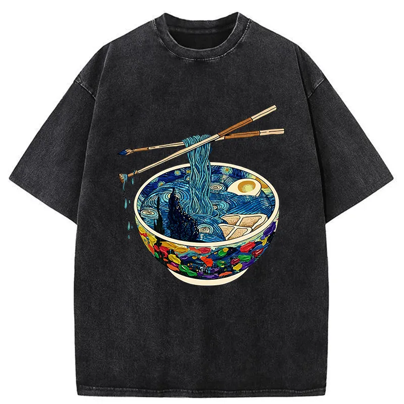 Tokyo-Tiger Van Gogh's Ramen Washed T-Shirt