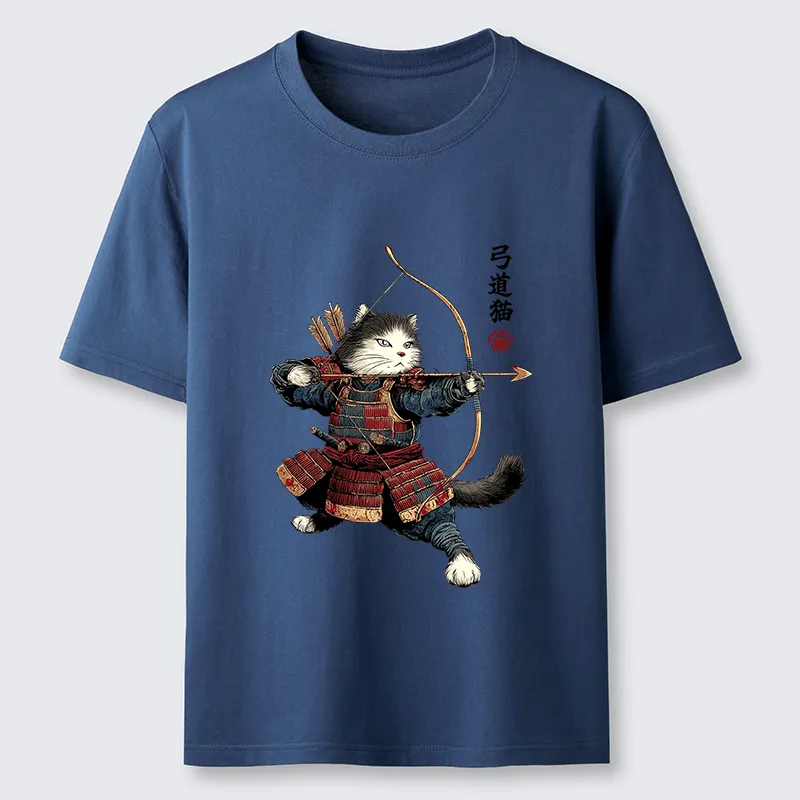 Tokyo-Tiger Kyudo Samurai Cat Classic T-Shirt