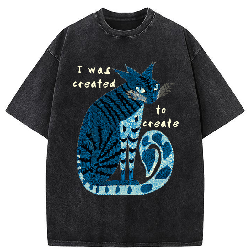 Tokyo-Tiger I Was Created To Create Washed T-Shirt