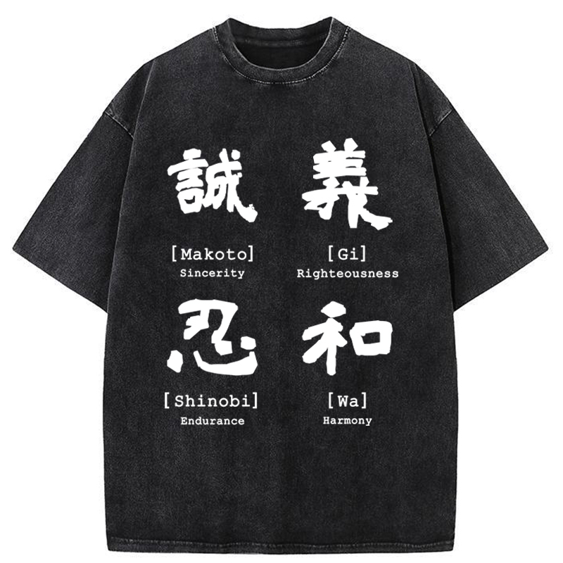 Tokyo-Tiger The Code Of Inner Strength Washed T-Shirt