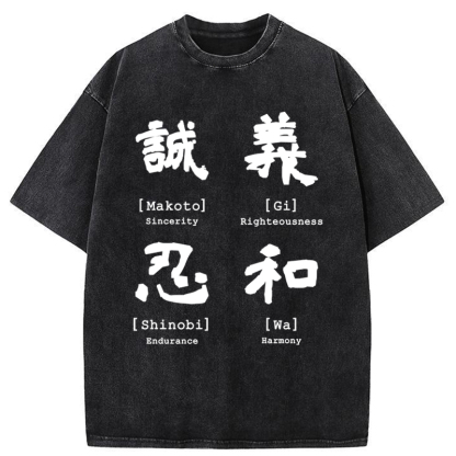 Tokyo-Tiger The Code Of Inner Strength Washed T-Shirt