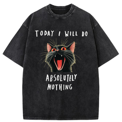 Tokyo-Tiger Today I Will Do Absolutely Nothing Washed T-Shirt