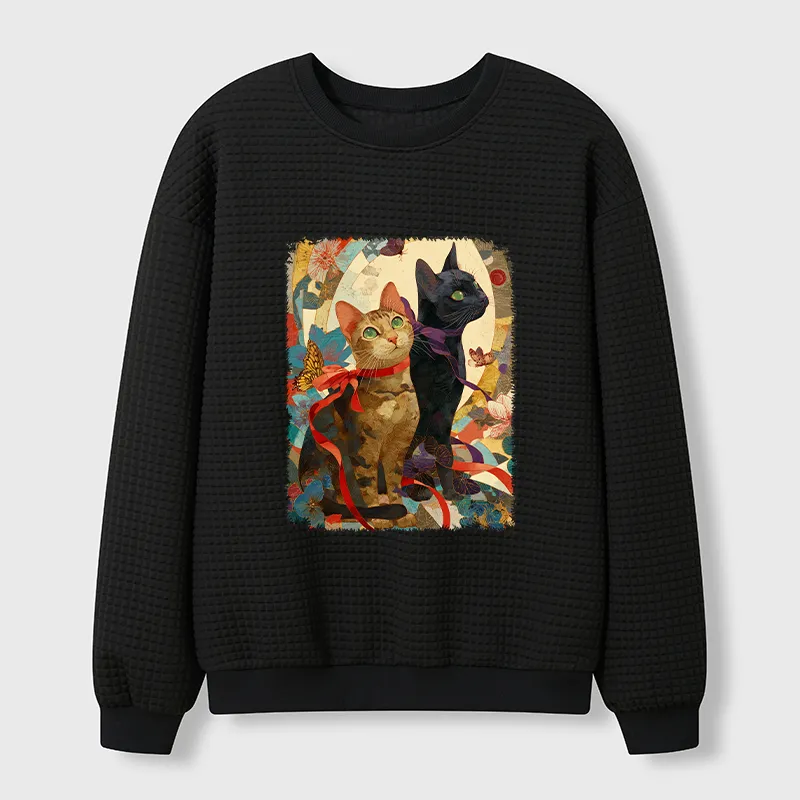 Tokyo-Tiger Ribbon Riot Waffle Sweatshirt