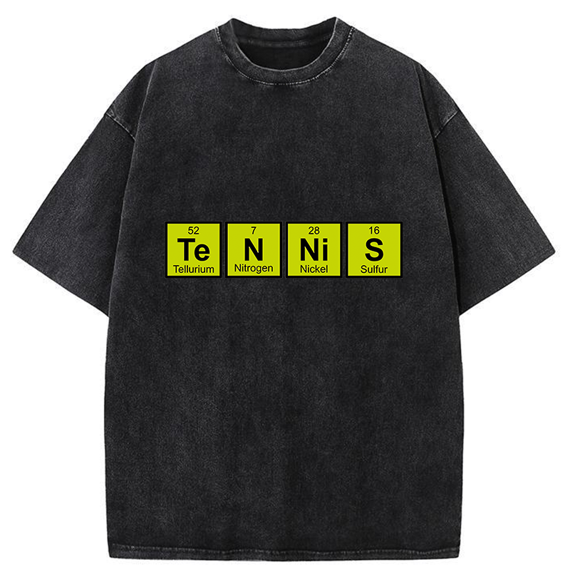 Tokyo-Tiger Tennis Periodic Table Washed T-Shirt