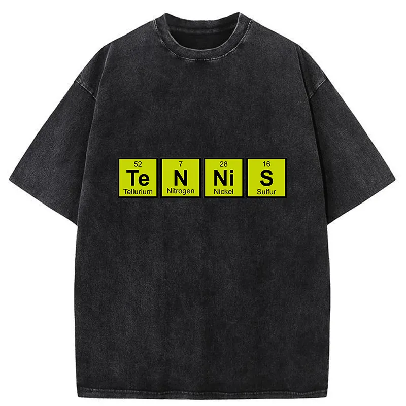 Tokyo-Tiger Tennis Periodic Table Washed T-Shirt Sale