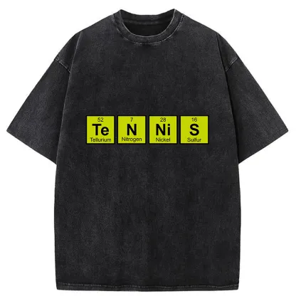 Tokyo-Tiger Tennis Periodic Table Washed T-Shirt