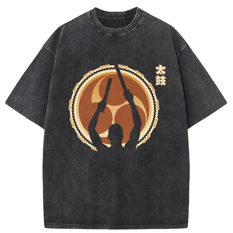 Tokyo-Tiger Japanese Drums Washed T-Shirt