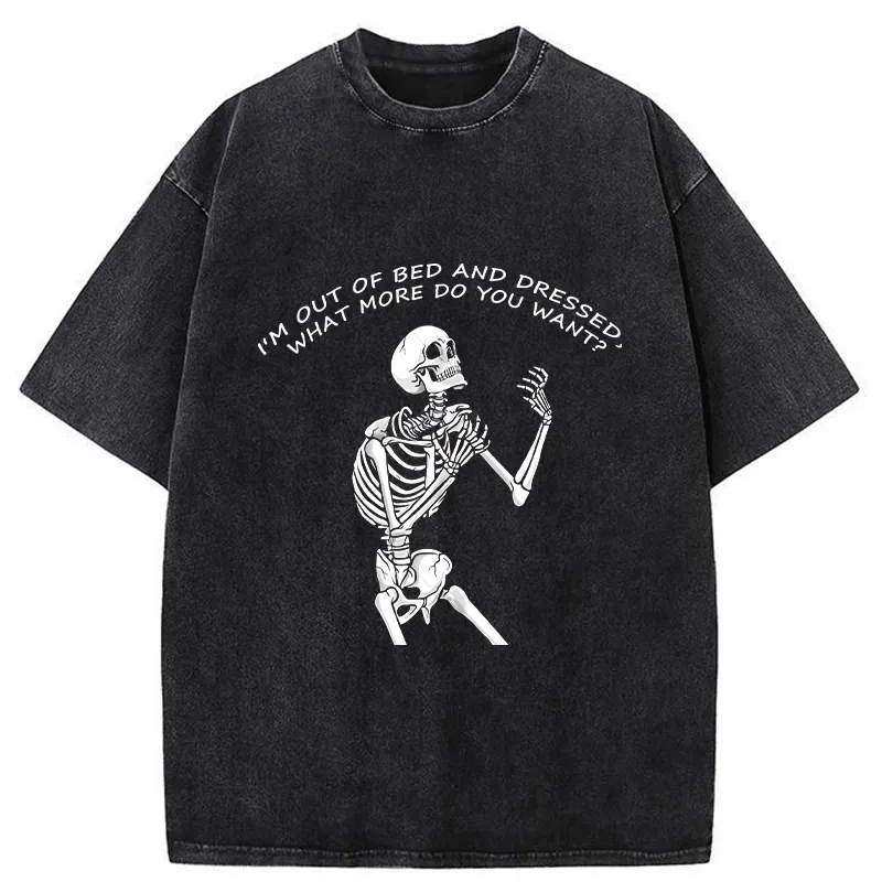 Tokyo-Tiger Skeleton Driven Mad Washed T-Shirt