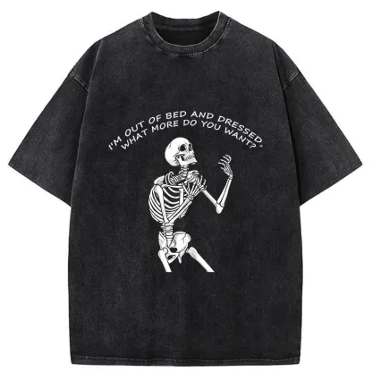 Tokyo-Tiger Skeleton Driven Mad Washed T-Shirt