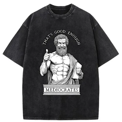 Tokyo-Tiger Humorous Ancient Philosopher Washed T-Shirt