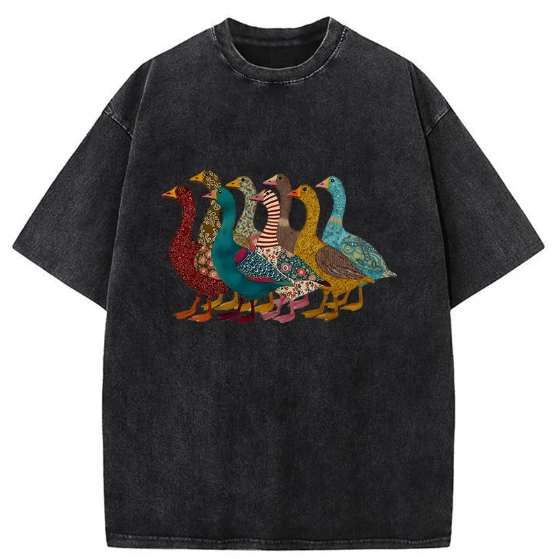 Tokyo-Tiger All Kinds Of Ducks Washed T-Shirt