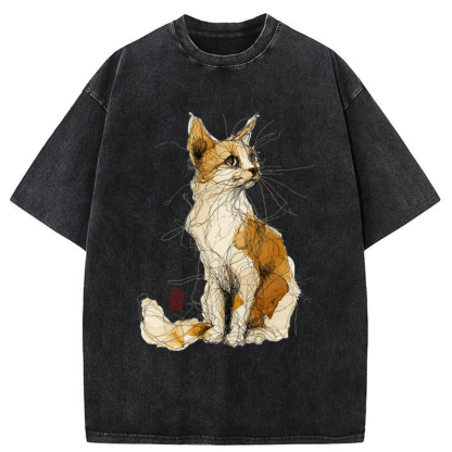 Tokyo-Tiger Untitled Cat Washed T-Shirt
