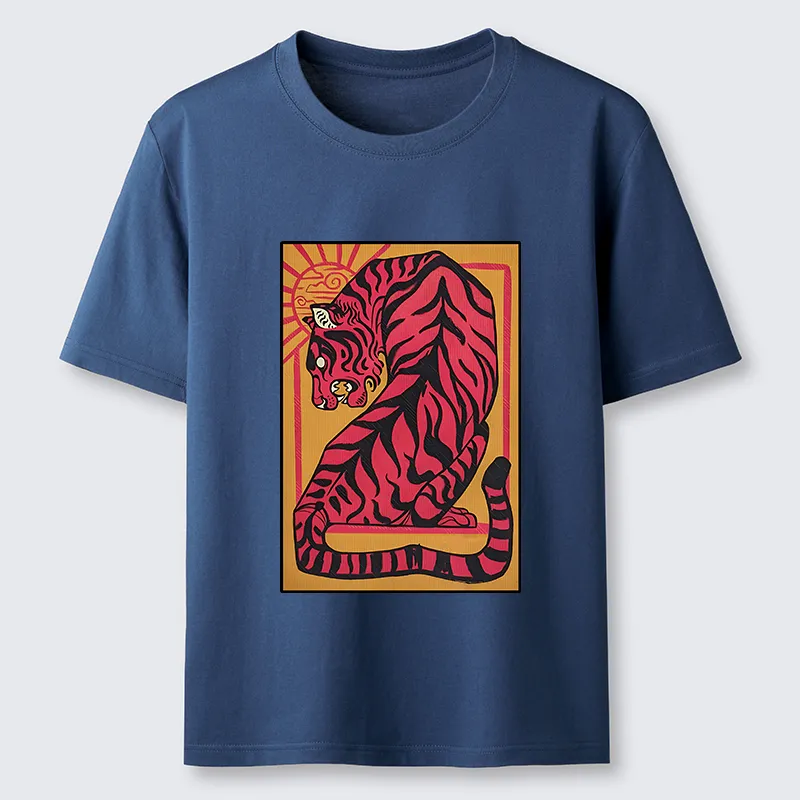 Tokyo-Tiger Powerful Tiger Woodcut Print Classic T-Shirt