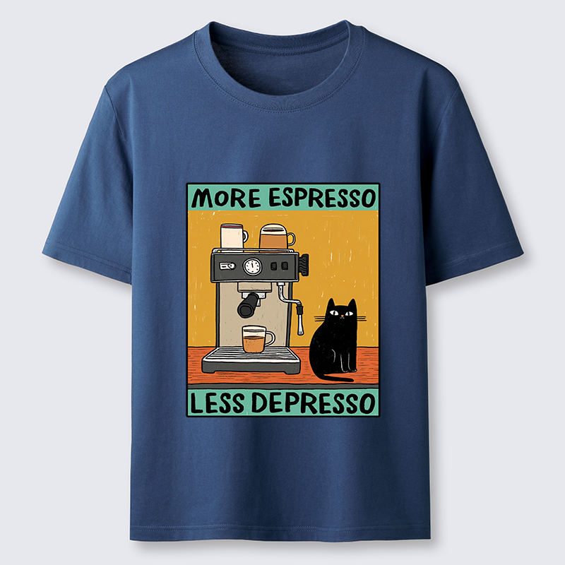 Tokyo-Tiger More Espresso Less Depresso Cute Cat Classic T-Shirt