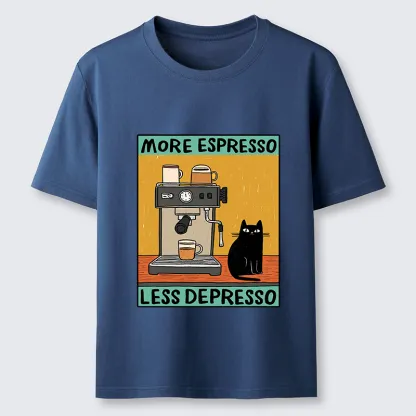 Tokyo-Tiger More Espresso Less Depresso Cute Cat Classic T-Shirt