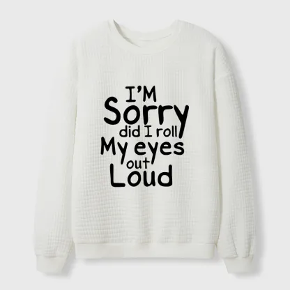 Tokyo-Tiger Rolling One's Eyes Funny Waffle Sweatshirt