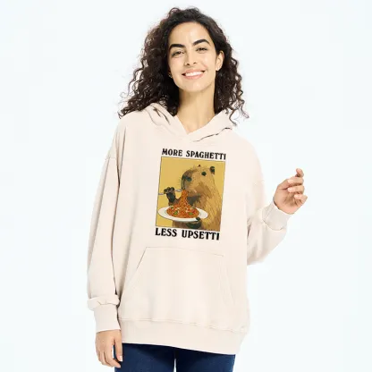 Tokyo-Tiger Capybara Eating Pasta Washed Hoodie