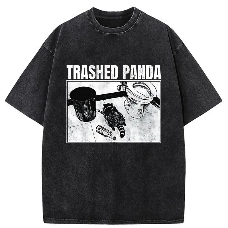 Tokyo-Tiger Trashed Panda Funny Washed T-Shirt Sale