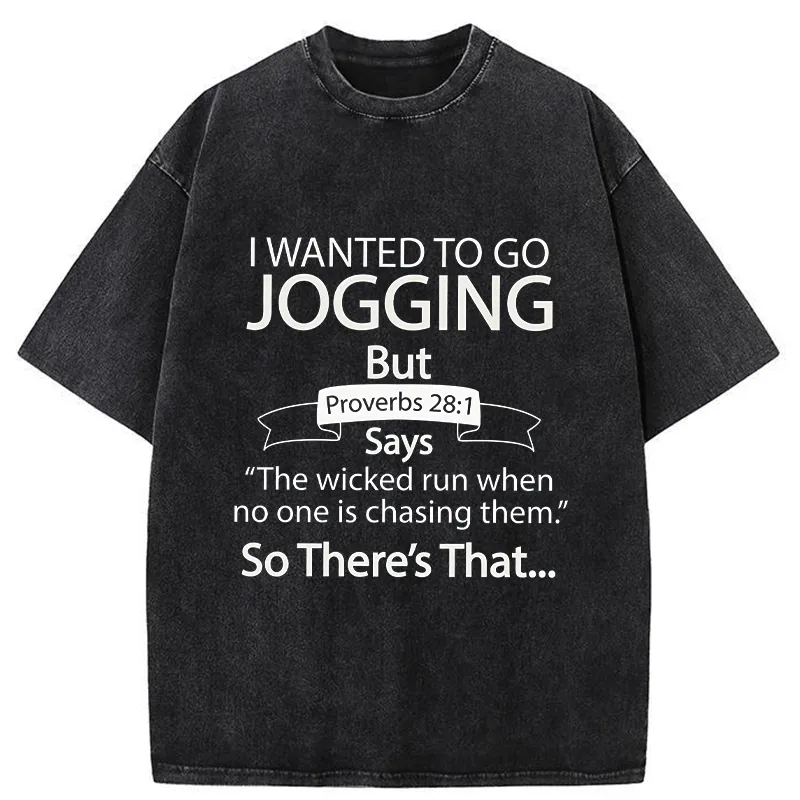 Tokyo-Tiger Bible Verse Jogging Funny Washed T-Shirt Sale