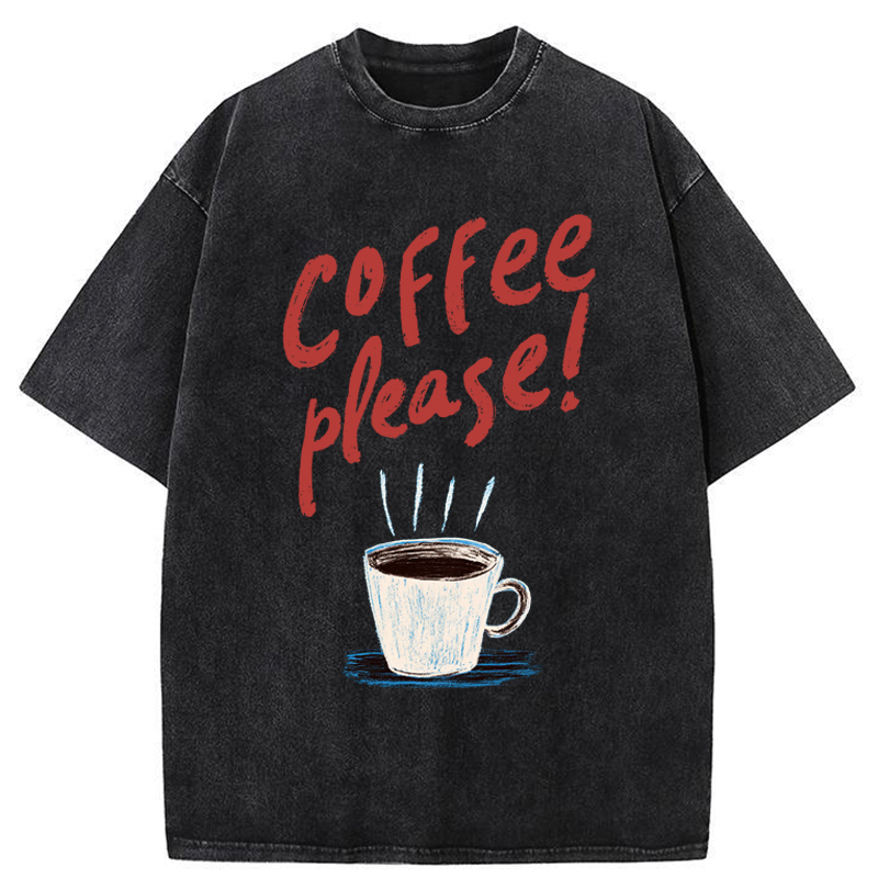 Tokyo-Tiger Coffee Please Washed T-Shirt