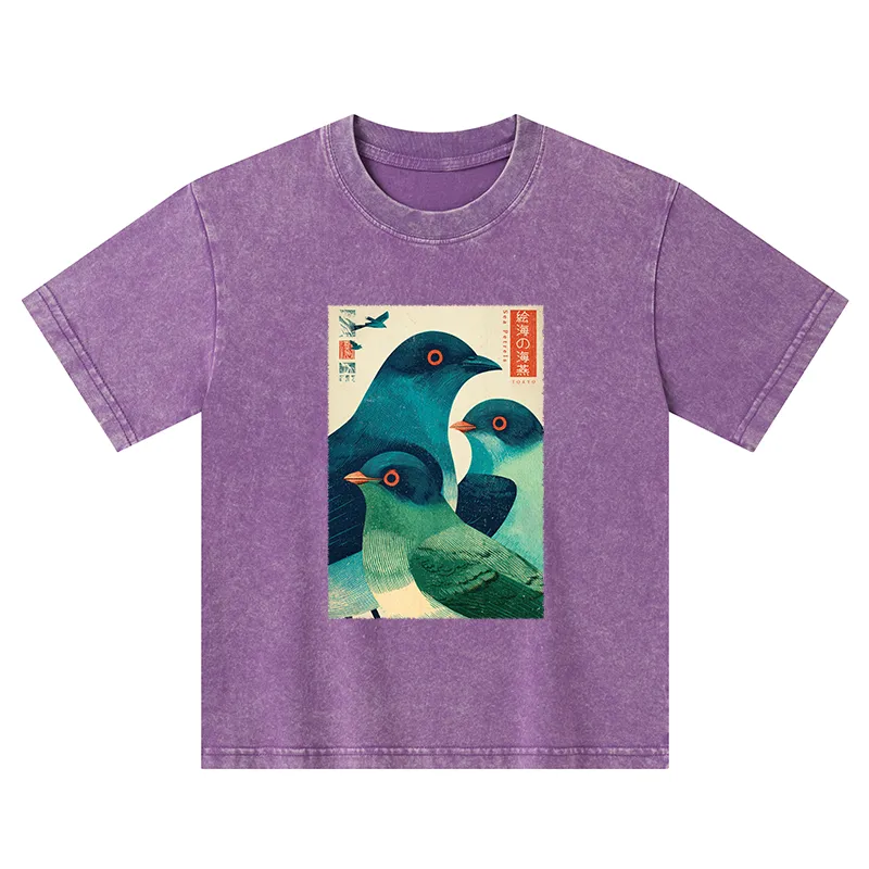 Tokyo-Tiger Petrels Of The Painted Sea Kids Washed T-Shirt