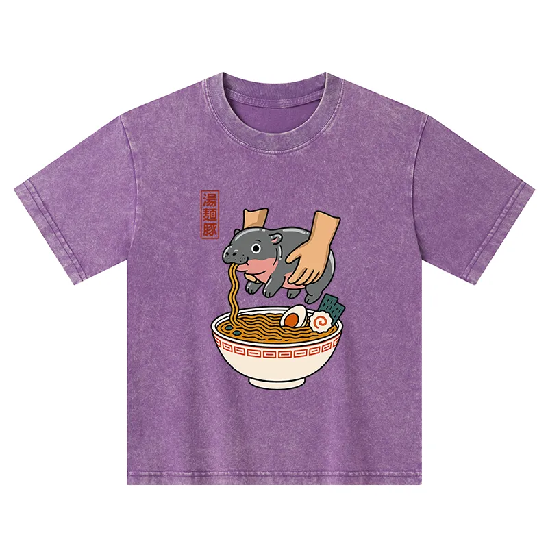 Tokyo-Tiger Noodles Got Me Kids Washed T-Shirt