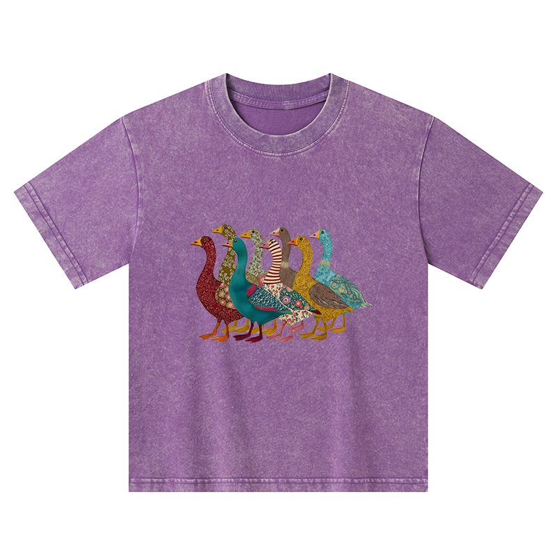 Tokyo-Tiger All Kinds Of Ducks Kids Washed T-Shirt