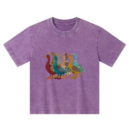 Tokyo-Tiger All Kinds Of Ducks Kids Washed T-Shirt