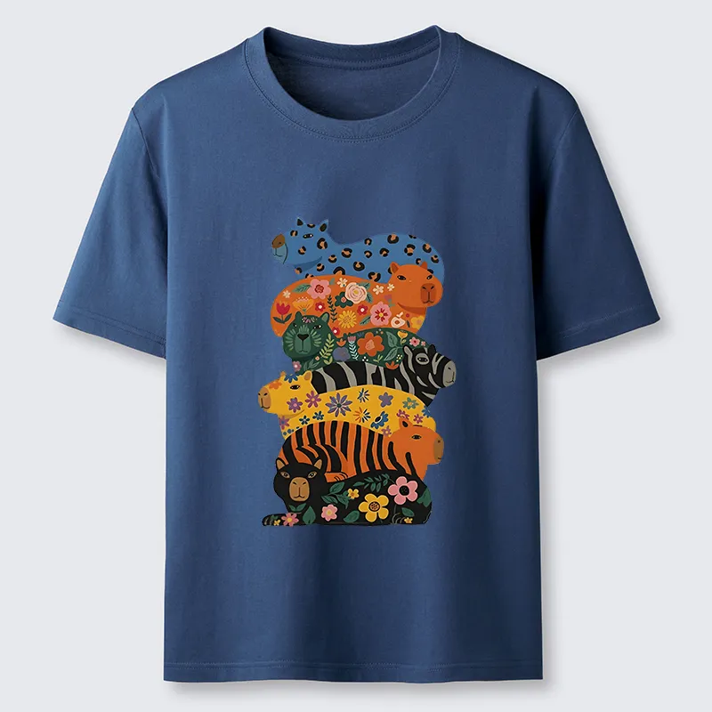 Tokyo-Tiger Cute Colorful Capybaras Classic T-Shirt
