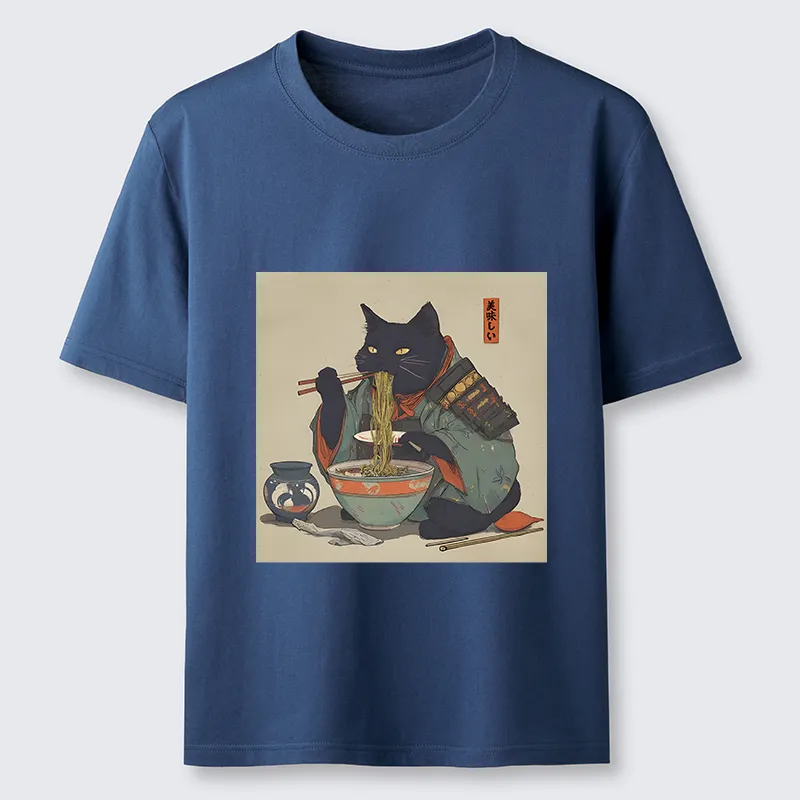 Tokyo-Tiger Cat Warrior Eating Ramen Classic T-Shirt