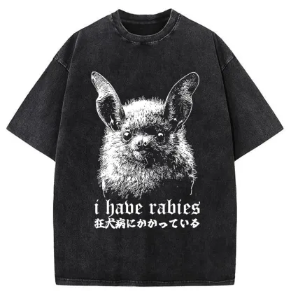 Tokyo-Tiger Bats Carry Rabies Washed T-Shirt
