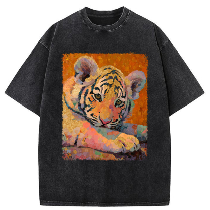 Tokyo-Tiger The Cute Tiger Baby Washed T-Shirt