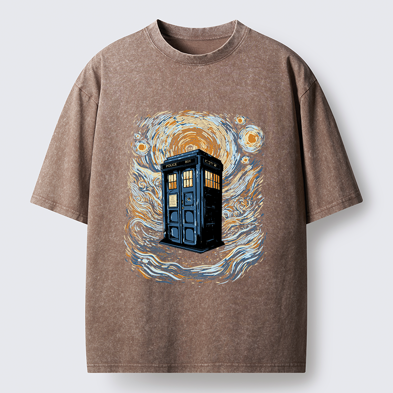 Tokyo-Tiger Mysterious Telephone Booth Washed T-Shirt
