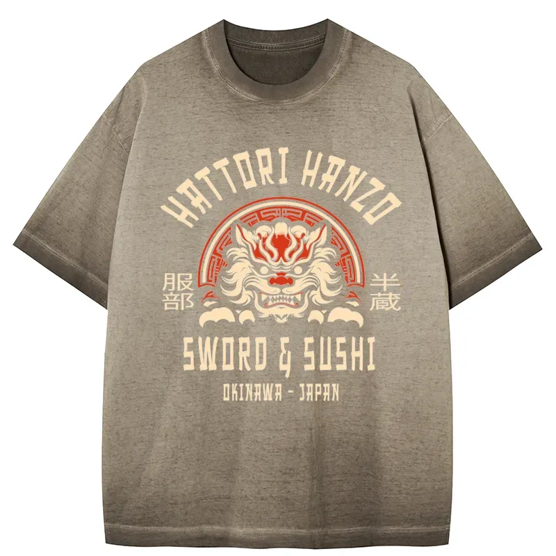 Tokyo-Tiger Hattori Hanzo Sword Gradient Washed T-Shirt