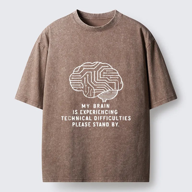 Tokyo-Tiger Brain Technology Malfunction Washed T-Shirt