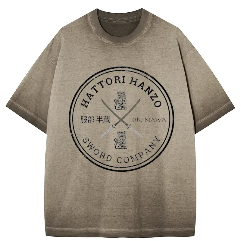 Tokyo-Tiger Hattori Hanzo Sword Company Gradient Washed T-Shirt Sale