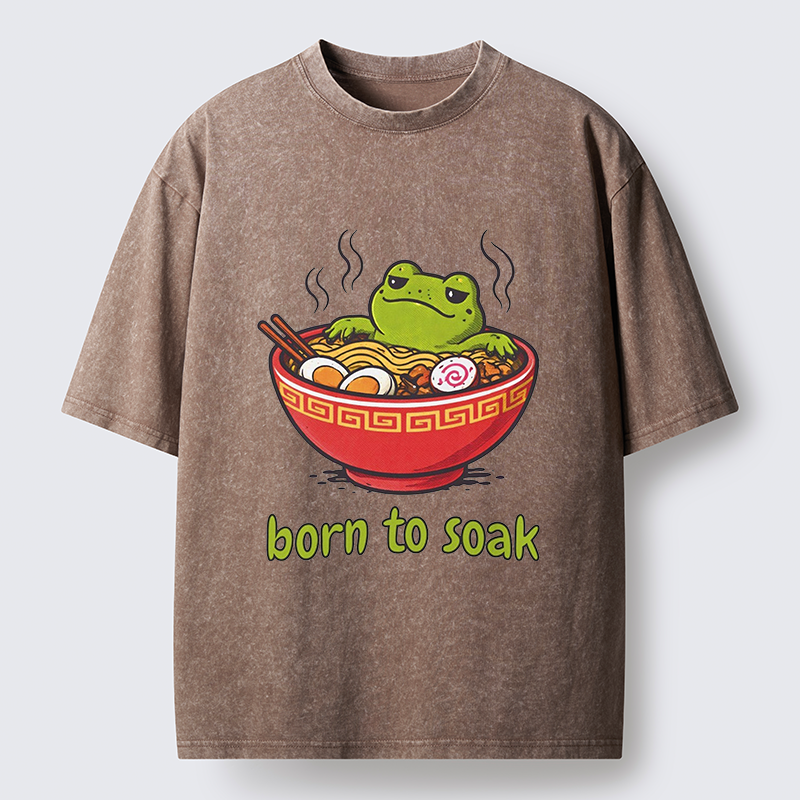 Tokyo-Tiger Frog Born To Soak Washed T-Shirt
