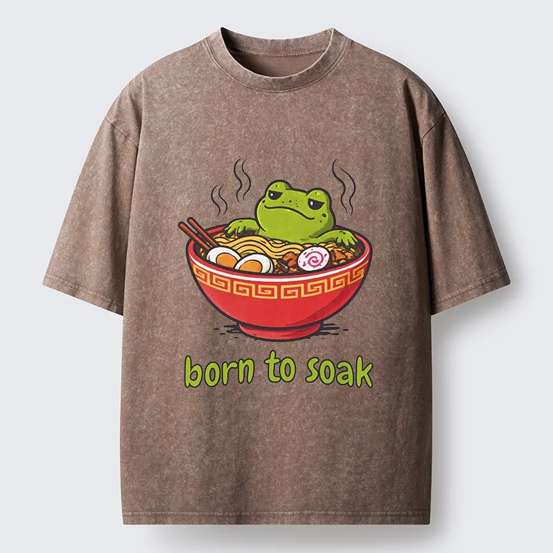 Tokyo-Tiger Frog Born To Soak Washed T-Shirt