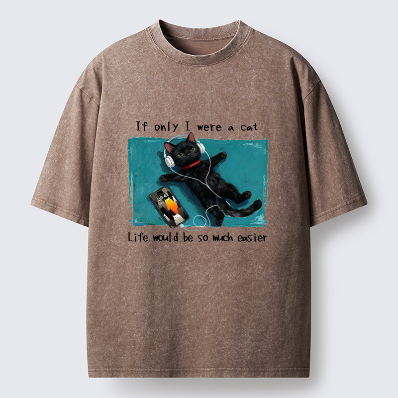Tokyo-Tiger If Only I Were A Cat Washed T-Shirt
