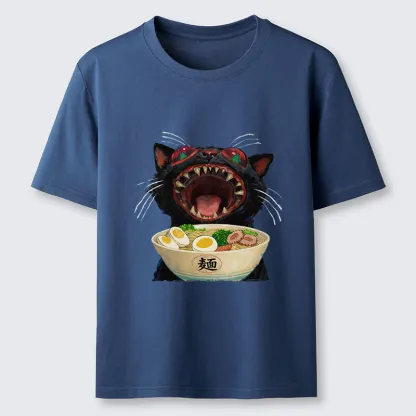 Tokyo-Tiger Black Cat Is Ready To Eat Ramen Classic T-Shirt