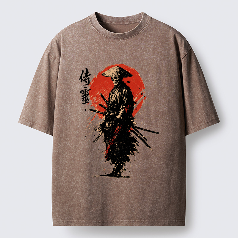 Tokyo-Tiger Ghost Samurai Washed T-Shirt