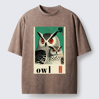 Tokyo-Tiger Eagle Owls Washed T-Shirt